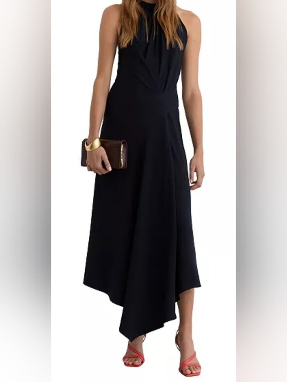 Reiss Maeve Asymmetric Sleeveless Maxi Dress